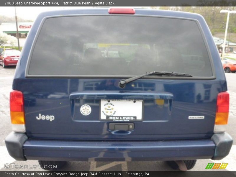 Patriot Blue Pearl / Agate Black 2000 Jeep Cherokee Sport 4x4