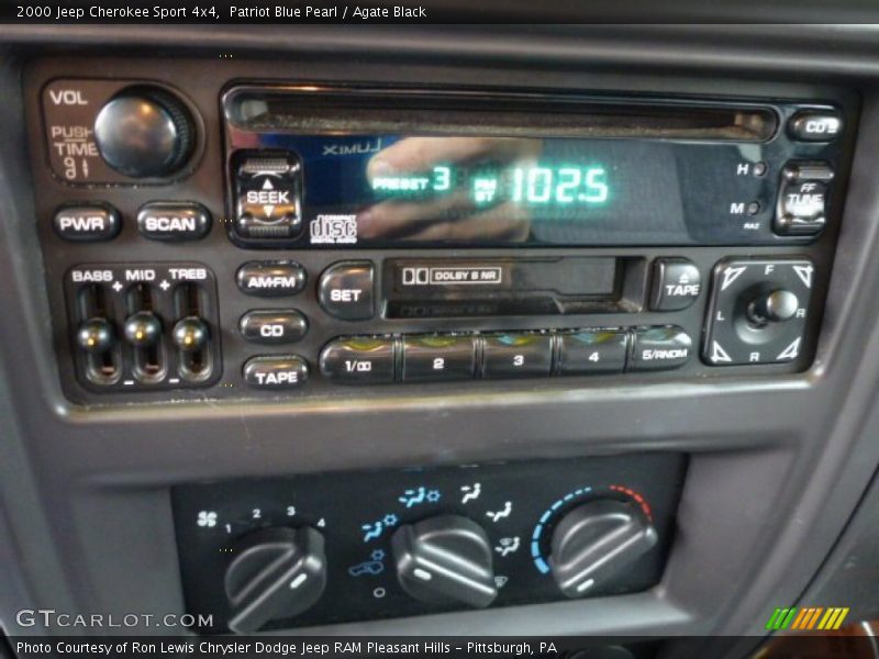 Patriot Blue Pearl / Agate Black 2000 Jeep Cherokee Sport 4x4