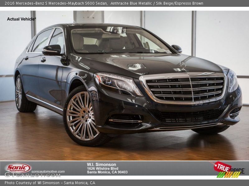 Anthracite Blue Metallic / Silk Beige/Espresso Brown 2016 Mercedes-Benz S Mercedes-Maybach S600 Sedan