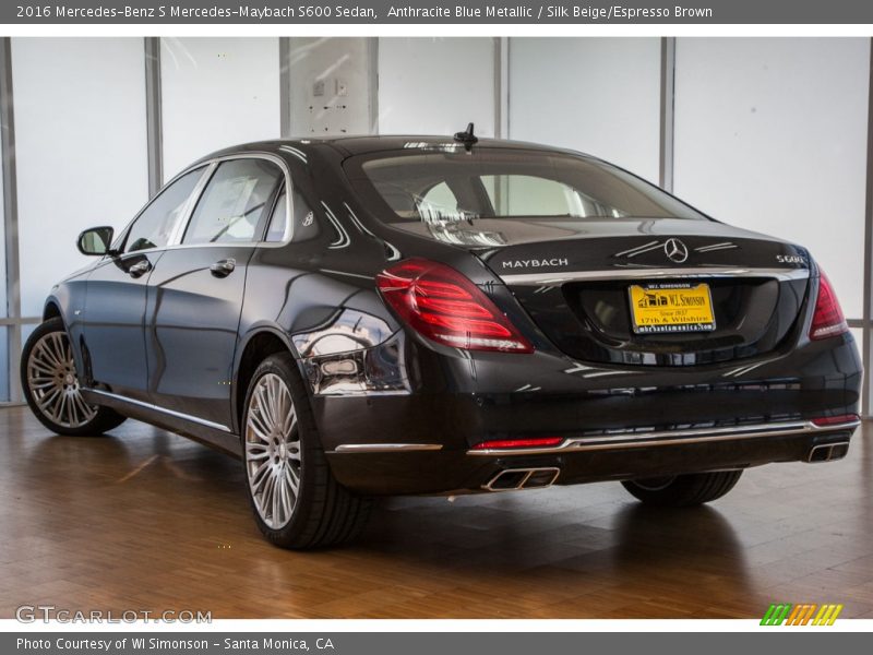 Anthracite Blue Metallic / Silk Beige/Espresso Brown 2016 Mercedes-Benz S Mercedes-Maybach S600 Sedan