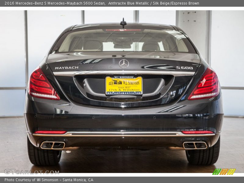 Anthracite Blue Metallic / Silk Beige/Espresso Brown 2016 Mercedes-Benz S Mercedes-Maybach S600 Sedan