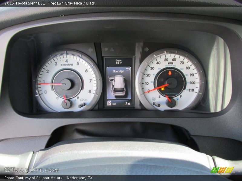 Predawn Gray Mica / Black 2015 Toyota Sienna SE