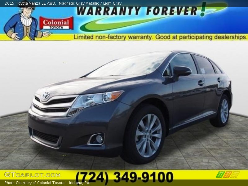 Magnetic Gray Metallic / Light Gray 2015 Toyota Venza LE AWD