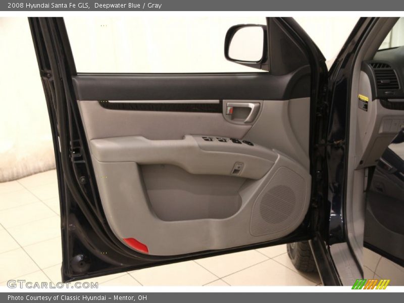 Deepwater Blue / Gray 2008 Hyundai Santa Fe GLS