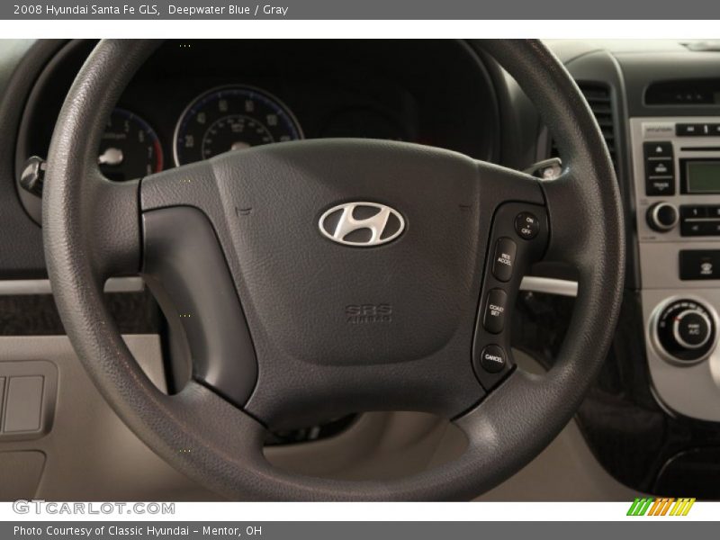 Deepwater Blue / Gray 2008 Hyundai Santa Fe GLS