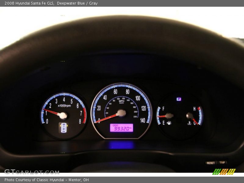 Deepwater Blue / Gray 2008 Hyundai Santa Fe GLS