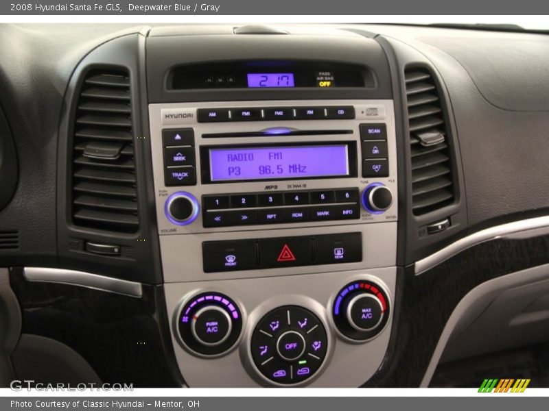 Deepwater Blue / Gray 2008 Hyundai Santa Fe GLS