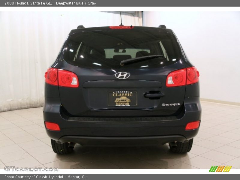 Deepwater Blue / Gray 2008 Hyundai Santa Fe GLS