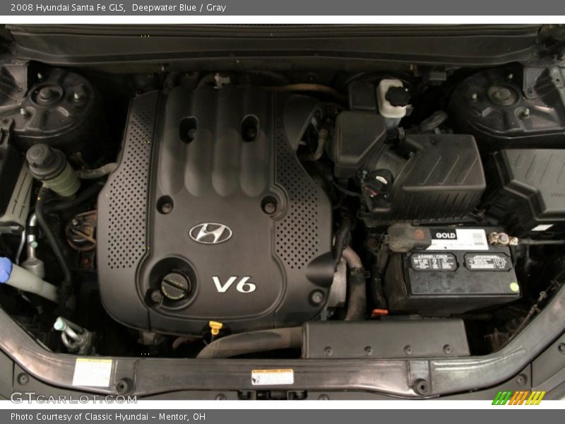 Deepwater Blue / Gray 2008 Hyundai Santa Fe GLS