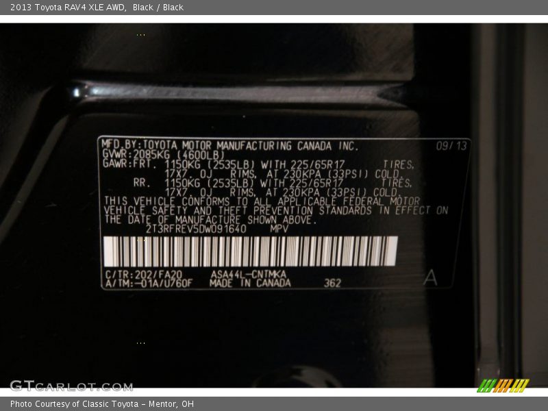 Black / Black 2013 Toyota RAV4 XLE AWD