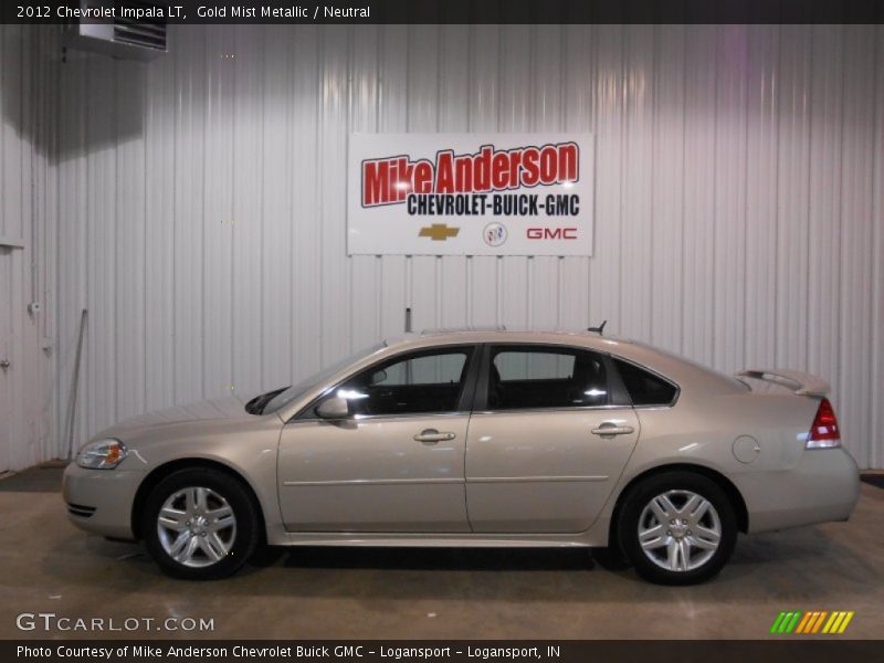 Gold Mist Metallic / Neutral 2012 Chevrolet Impala LT