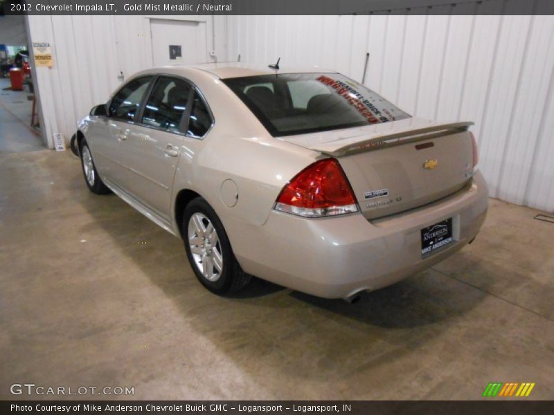 Gold Mist Metallic / Neutral 2012 Chevrolet Impala LT