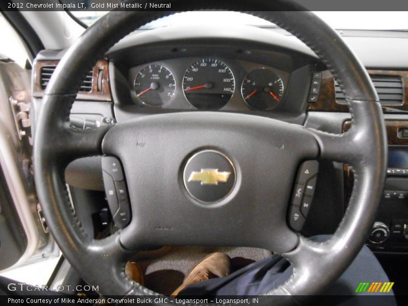 Gold Mist Metallic / Neutral 2012 Chevrolet Impala LT