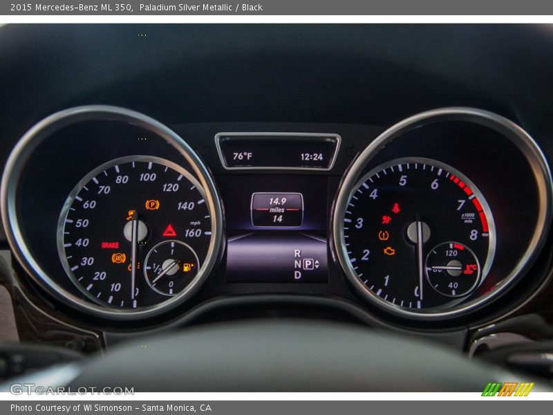Paladium Silver Metallic / Black 2015 Mercedes-Benz ML 350