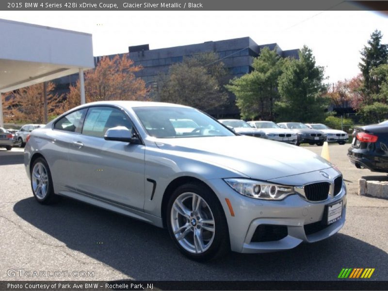 Glacier Silver Metallic / Black 2015 BMW 4 Series 428i xDrive Coupe