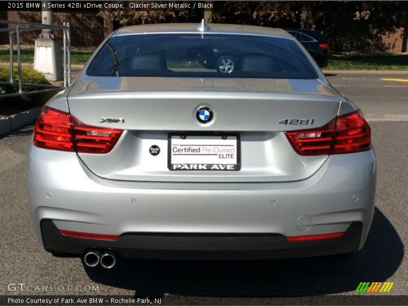 Glacier Silver Metallic / Black 2015 BMW 4 Series 428i xDrive Coupe
