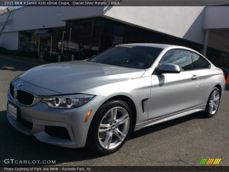 Glacier Silver Metallic / Black 2015 BMW 4 Series 428i xDrive Coupe