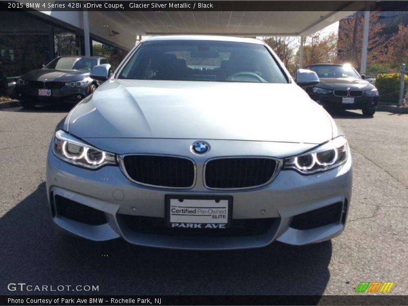 Glacier Silver Metallic / Black 2015 BMW 4 Series 428i xDrive Coupe