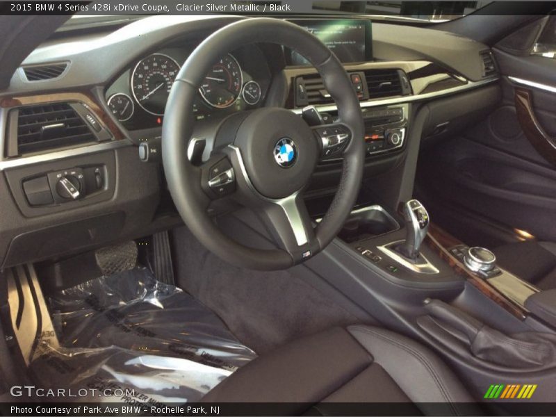 Glacier Silver Metallic / Black 2015 BMW 4 Series 428i xDrive Coupe