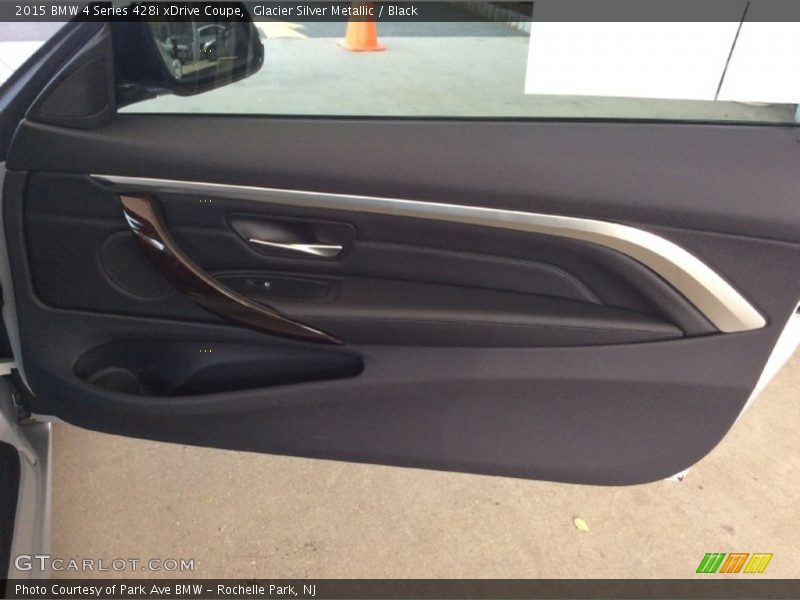 Glacier Silver Metallic / Black 2015 BMW 4 Series 428i xDrive Coupe