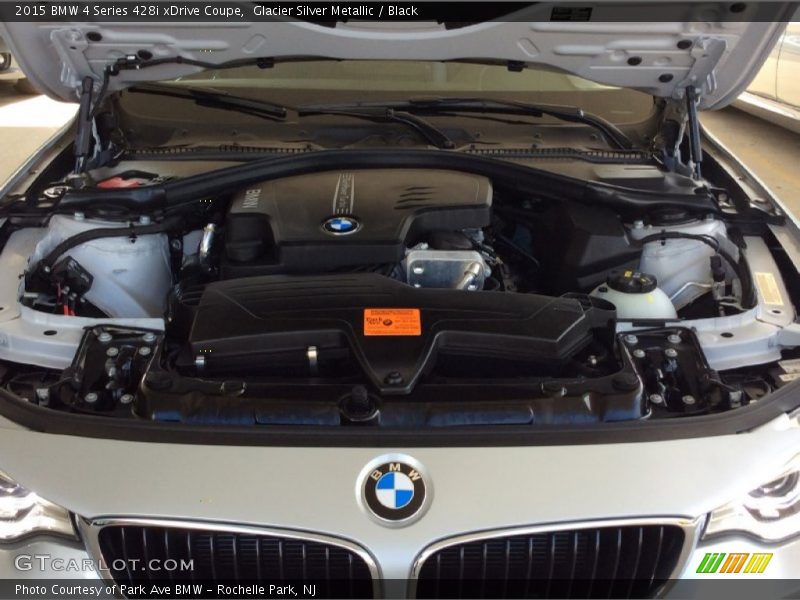 Glacier Silver Metallic / Black 2015 BMW 4 Series 428i xDrive Coupe