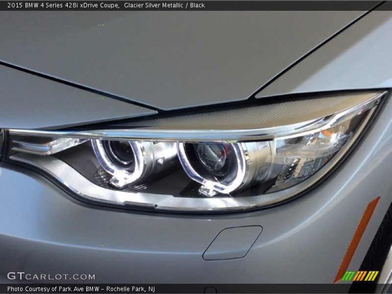 Glacier Silver Metallic / Black 2015 BMW 4 Series 428i xDrive Coupe