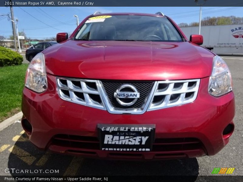 Cayenne Red / Gray 2011 Nissan Rogue SV AWD
