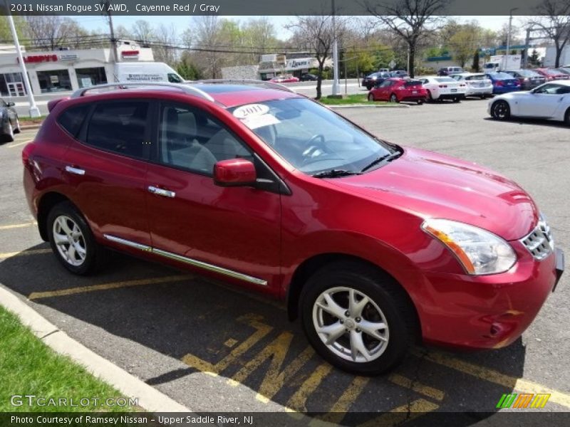 Cayenne Red / Gray 2011 Nissan Rogue SV AWD