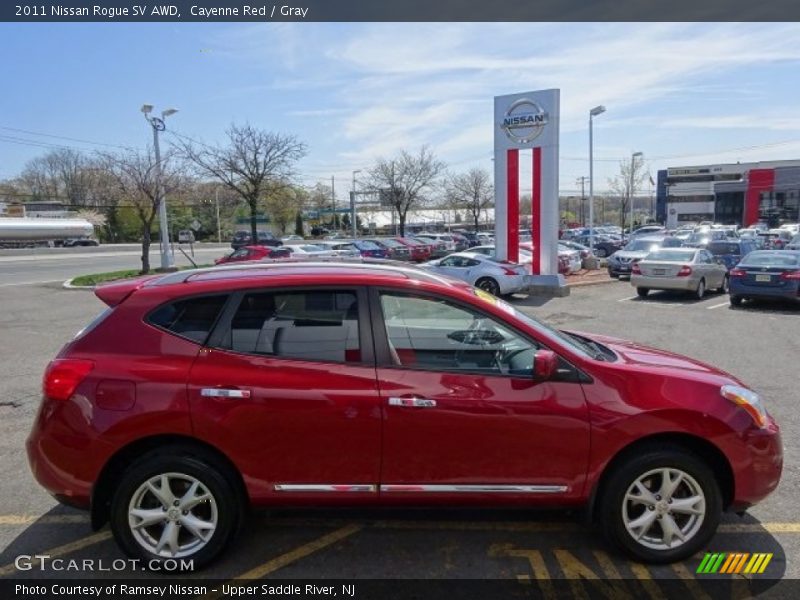 Cayenne Red / Gray 2011 Nissan Rogue SV AWD