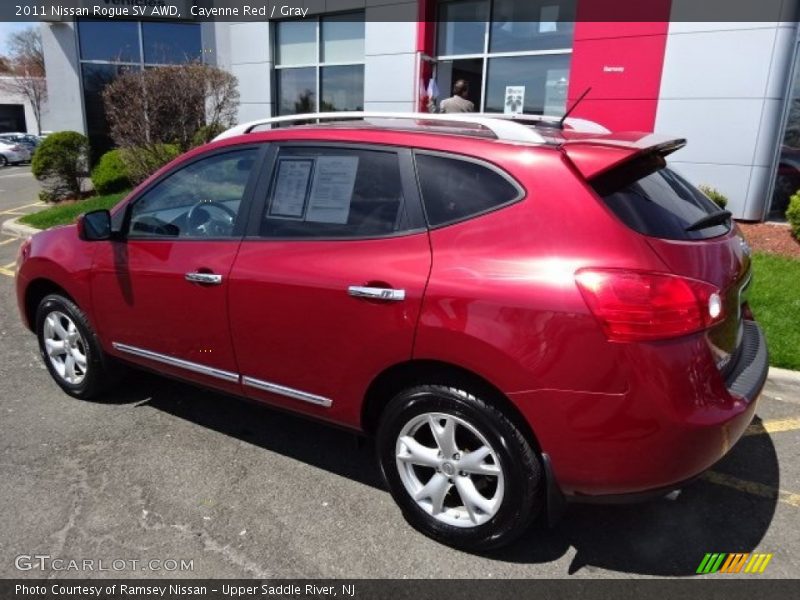 Cayenne Red / Gray 2011 Nissan Rogue SV AWD