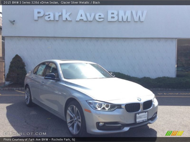 Glacier Silver Metallic / Black 2015 BMW 3 Series 328d xDrive Sedan