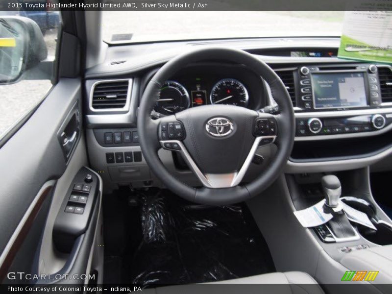 Silver Sky Metallic / Ash 2015 Toyota Highlander Hybrid Limited AWD