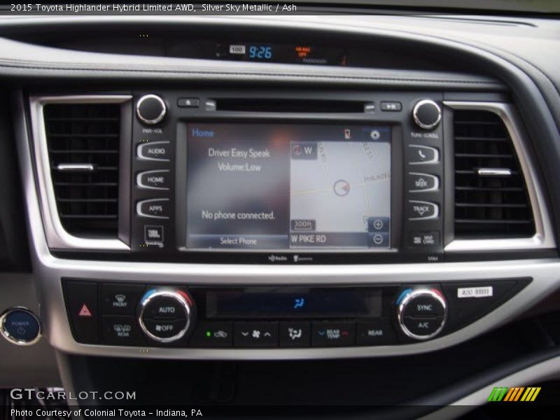 Silver Sky Metallic / Ash 2015 Toyota Highlander Hybrid Limited AWD
