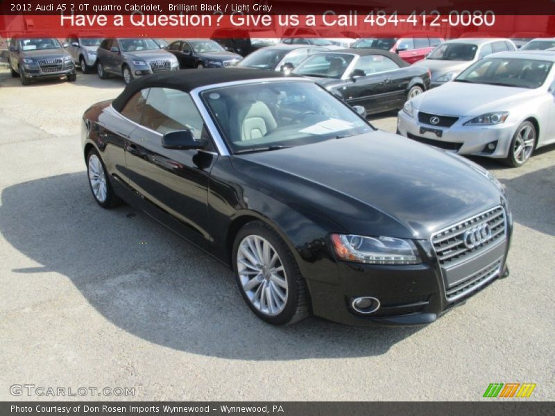 Brilliant Black / Light Gray 2012 Audi A5 2.0T quattro Cabriolet