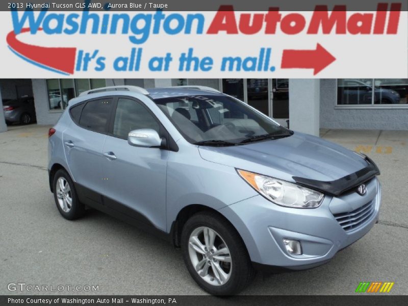 Aurora Blue / Taupe 2013 Hyundai Tucson GLS AWD