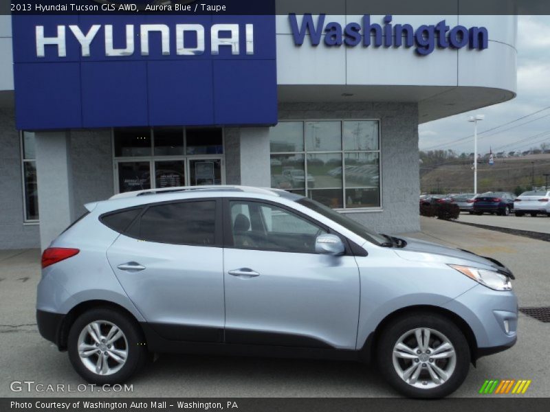 Aurora Blue / Taupe 2013 Hyundai Tucson GLS AWD