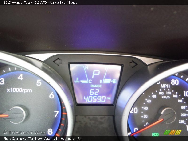 Aurora Blue / Taupe 2013 Hyundai Tucson GLS AWD