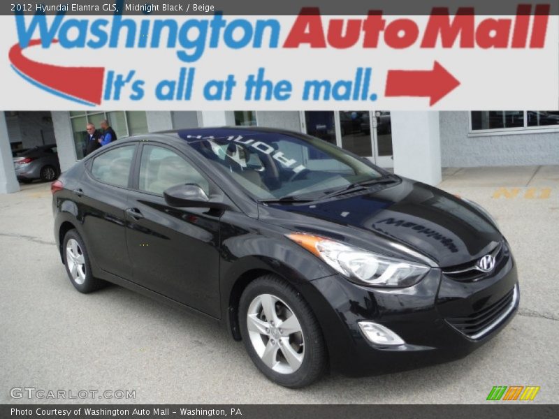 Midnight Black / Beige 2012 Hyundai Elantra GLS