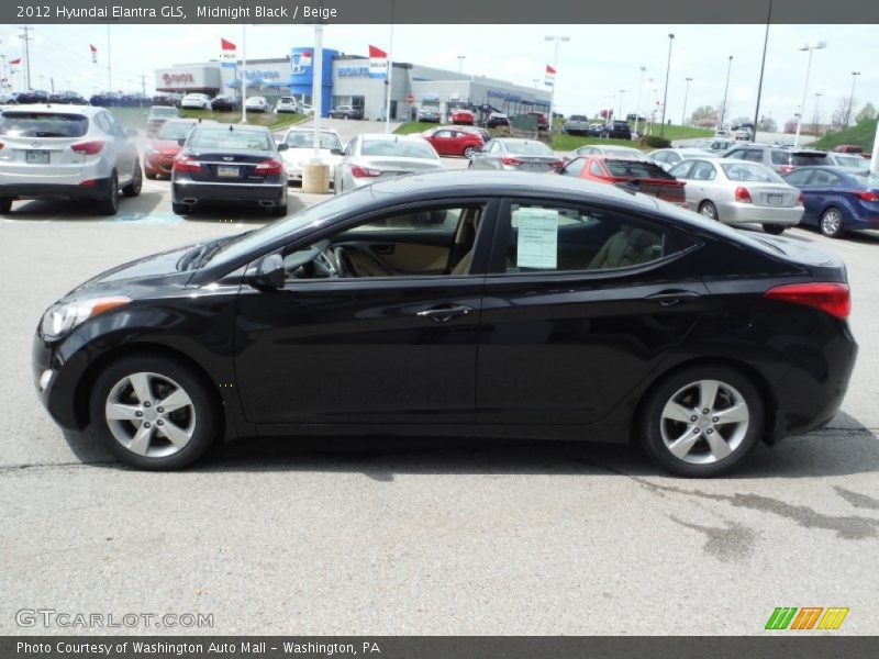 Midnight Black / Beige 2012 Hyundai Elantra GLS