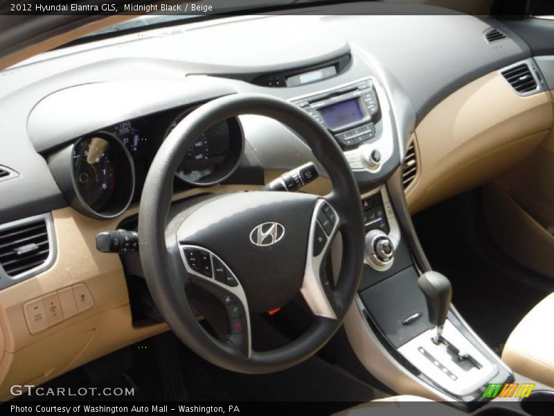 Midnight Black / Beige 2012 Hyundai Elantra GLS