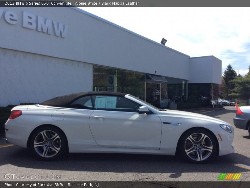 Alpine White / Black Nappa Leather 2012 BMW 6 Series 650i Convertible