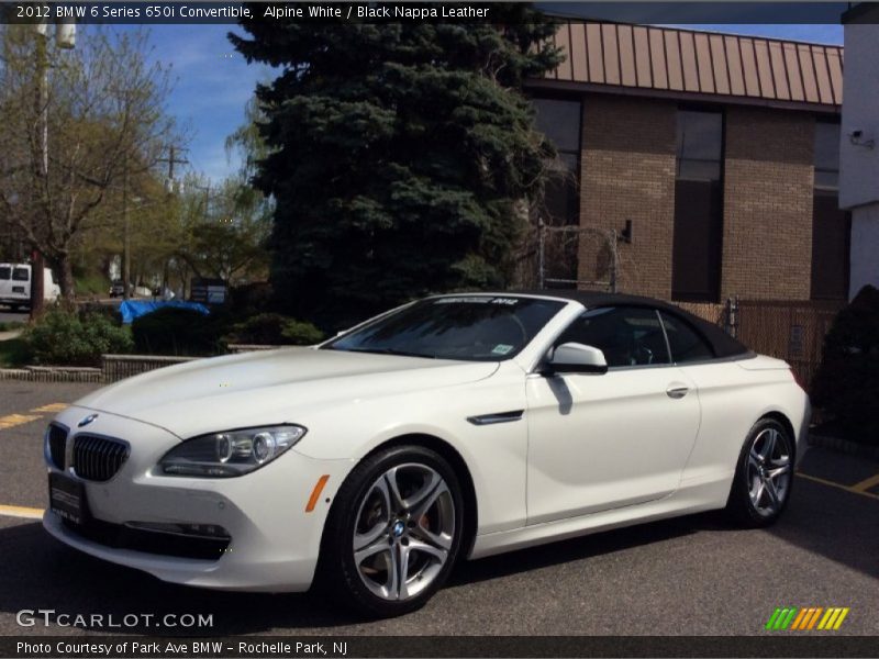 Alpine White / Black Nappa Leather 2012 BMW 6 Series 650i Convertible