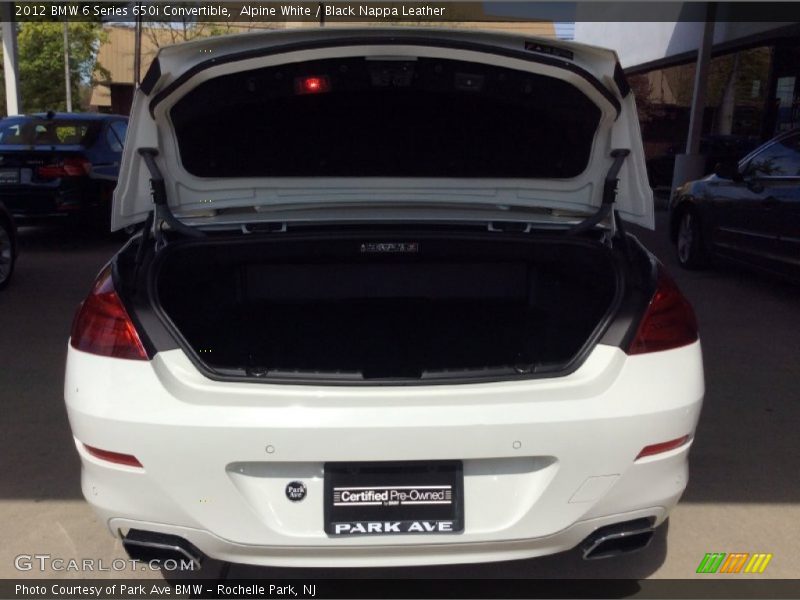 Alpine White / Black Nappa Leather 2012 BMW 6 Series 650i Convertible