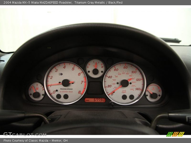 Titanium Gray Metallic / Black/Red 2004 Mazda MX-5 Miata MAZDASPEED Roadster