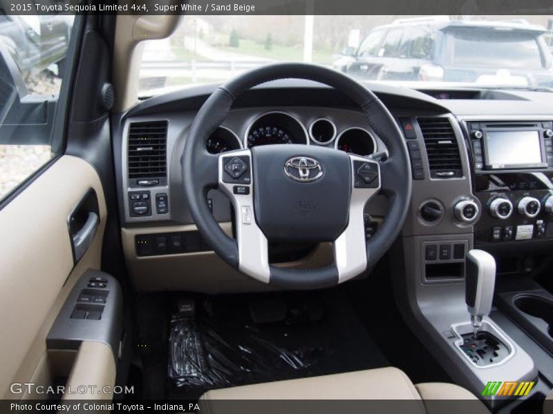 Super White / Sand Beige 2015 Toyota Sequoia Limited 4x4