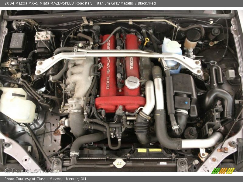 Titanium Gray Metallic / Black/Red 2004 Mazda MX-5 Miata MAZDASPEED Roadster