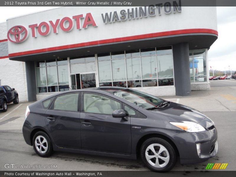 Winter Gray Metallic / Misty Gray 2012 Toyota Prius 3rd Gen Two Hybrid