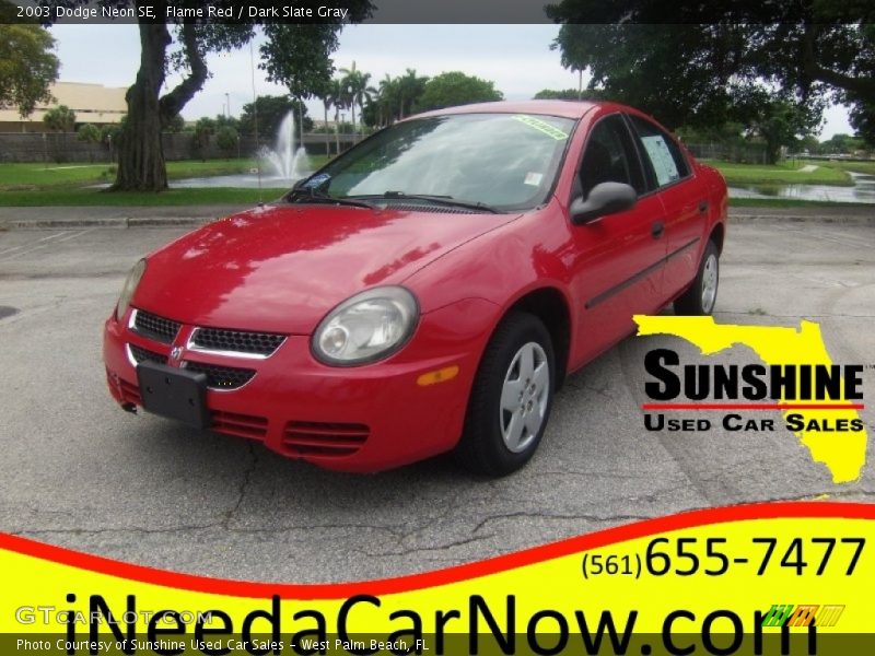 Flame Red / Dark Slate Gray 2003 Dodge Neon SE