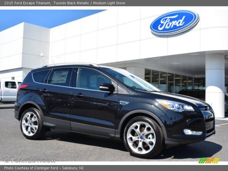 Tuxedo Black Metallic / Medium Light Stone 2015 Ford Escape Titanium