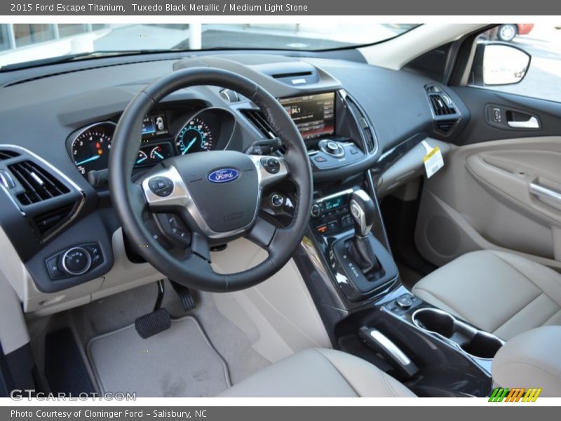 Tuxedo Black Metallic / Medium Light Stone 2015 Ford Escape Titanium